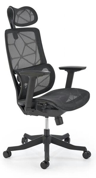 Scaun birou OSVALDO, negru, plasa, 68x74x122/128 cm
