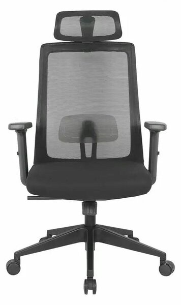 Scaun birou Q-058, negru, stofa/plasa, 65x50x113/123 cm