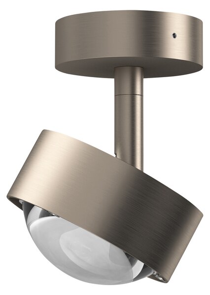 Top Light Puk Mini Turn LED spot lentilă clar 1fl nichel mată, reglabil, Gri, Camera de zi / sufragerie, Metal, Design