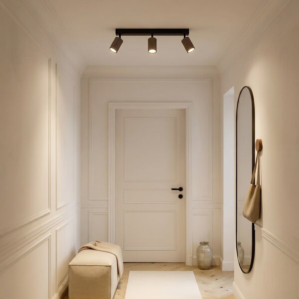 TK Lighting Spot de tavan Tune, 3 becuri, maro, metal, lungime 66 cm, reglabil, Maro / Rugină, Camera de zi / sufragerie, Aluminiu