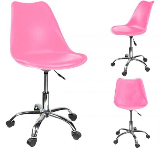 Jumi Padded Office Swivel Chair #pink