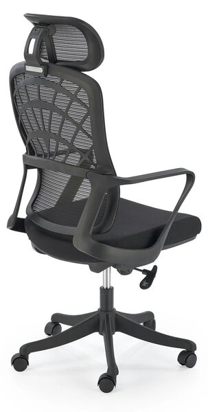 Scaun birou VESUVIO, negru, stofa/panza/polipropilena, 59x59x115/121 c