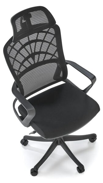 Scaun birou VESUVIO, negru, stofa/panza/polipropilena, 59x59x115/121 c