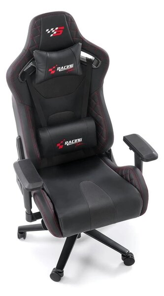 Scaun gaming CHAVEZ, negru, piele ecologica, 77x70x129/135 cm