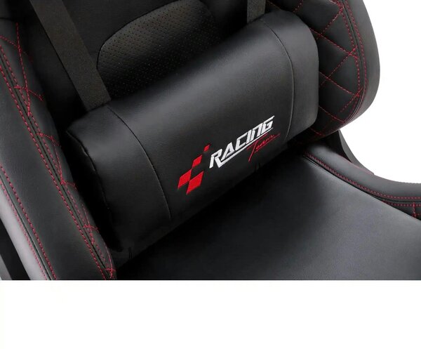 Scaun gaming CHAVEZ, negru, piele ecologica, 77x70x129/135 cm