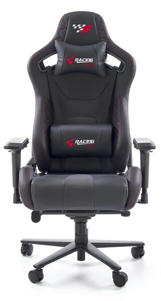 Scaun gaming CHAVEZ, negru, piele ecologica, 77x70x129/135 cm