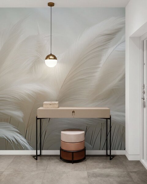 Tapet Valuri delicate de iarbă de pampas, Fototapet Penele, w05717 : Uwalls.ro