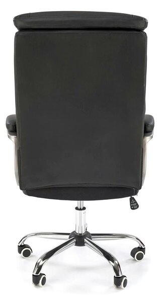 Scaun birou HELDER, negru, piele ecologica/metal, 66x71x113/120 cm