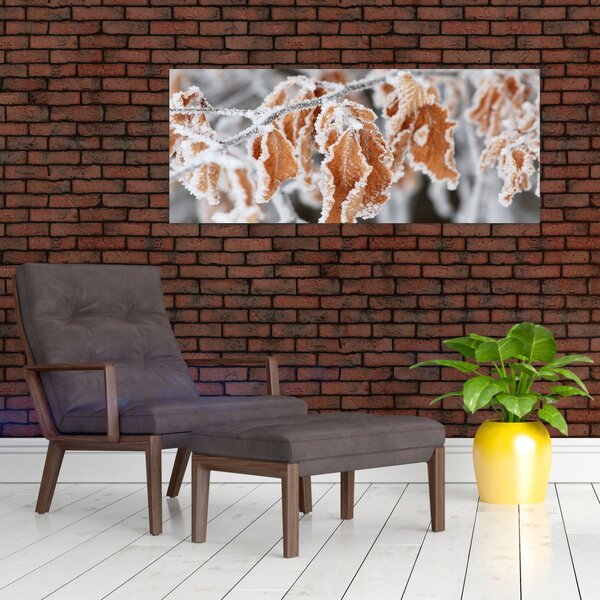 Tablou - Frunze înghețate (120x50 cm)