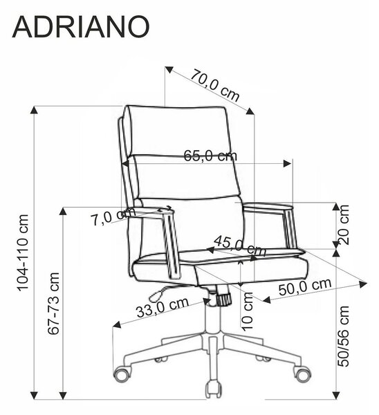 Scaun birou ADRIANO, verde olive, stofa clasica - Odin 77, 65x70x104/1