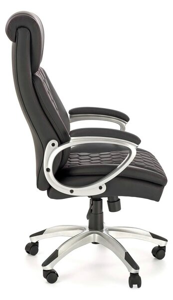 Scaun birou THOMAS, negru, piele ecologica/polipropilena, 62x70x115/12