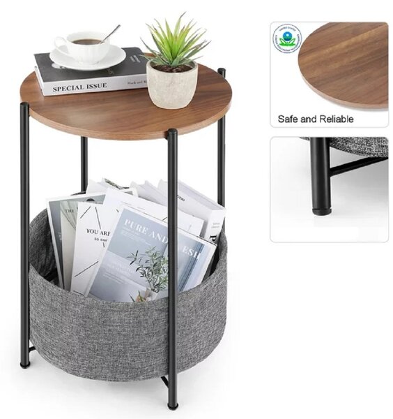 Masuta rotunda cu cos depozitare 60 cm