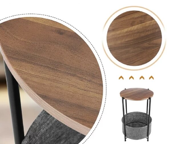 Masuta rotunda cu cos depozitare 60 cm