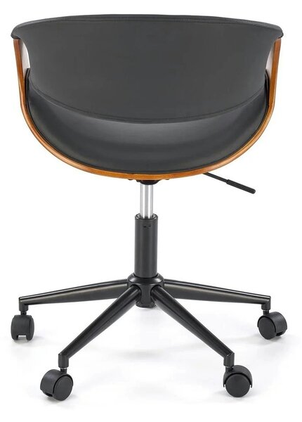 Scaun birou BILBO, nuc/negru, placaj/piele ecologica/metal, 55x55x72/8