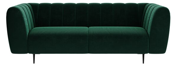 Canapea cu tapițerie din catifea Ghado Shel, 210 cm, verde închis
