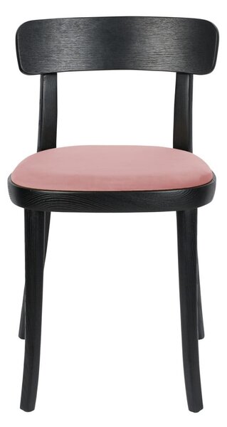 Set 2 scaune cu șezut roz Dutchbone Brandon, negru