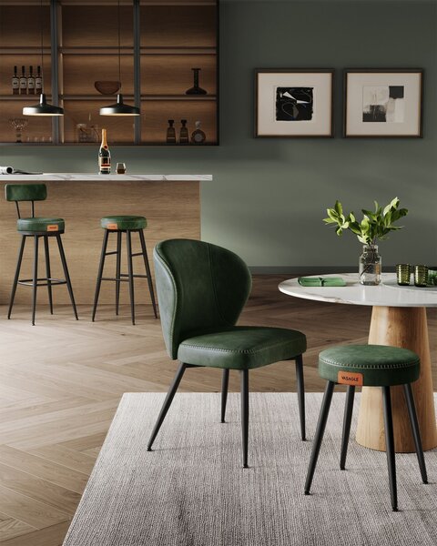 Set 2 scaune de bar Vasagle Verde 56x56x101.5 cm