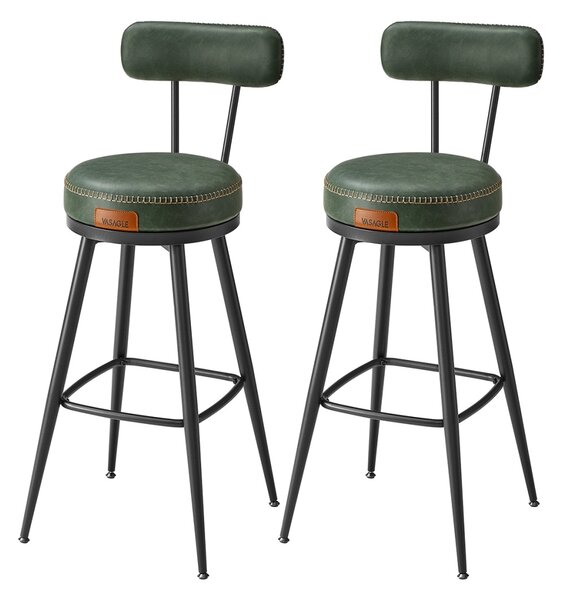 Set 2 scaune de bar Vasagle Verde 56x56x101.5 cm