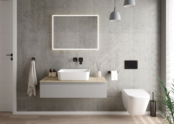 Oltens Torne buton de spălare pentru WC negru/crom/negru 57200300
