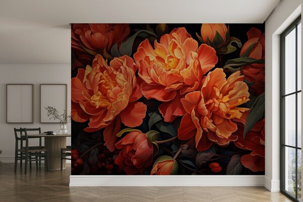 Tapet Seară florală caldă, Fototapet Flori, w05044 : Uwalls.ro