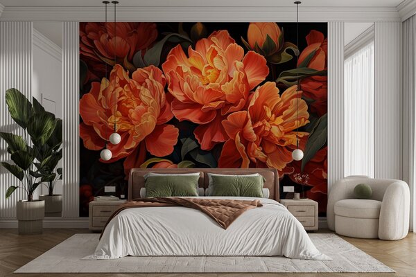 Tapet Seară florală caldă, Fototapet Flori, w05044 : Uwalls.ro