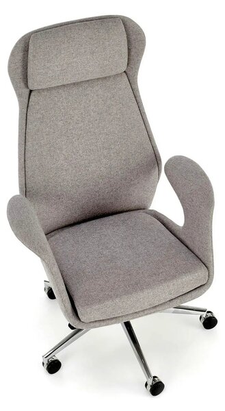 Scaun birou KEVIN, gri deschis, stofa clasica/metal, 74x68x118/125 cm