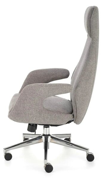 Scaun birou KEVIN, gri deschis, stofa clasica/metal, 74x68x118/125 cm