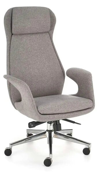 Scaun birou KEVIN, gri deschis, stofa clasica/metal, 74x68x118/125 cm