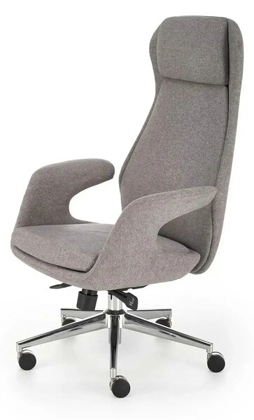 Scaun birou KEVIN, gri deschis, stofa clasica/metal, 74x68x118/125 cm