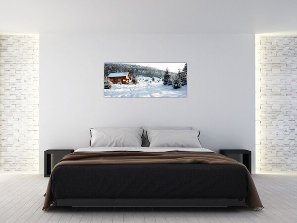 Tablou - Cabană de munte (120x50 cm)