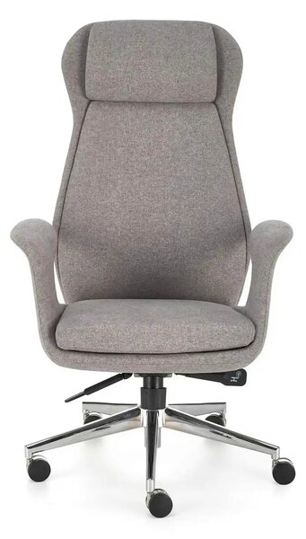 Scaun birou KEVIN, gri deschis, stofa clasica/metal, 74x68x118/125 cm