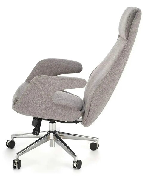 Scaun birou KEVIN, gri deschis, stofa clasica/metal, 74x68x118/125 cm