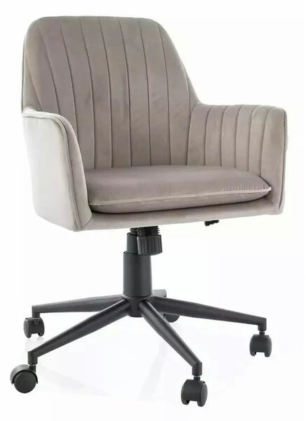 Scaun birou Q-886, bej inchis - Bluvel 40/negru, stofa catifelata/meta