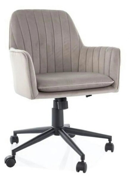 Scaun birou Q-886, bej inchis - Bluvel 40/negru, stofa catifelata/meta