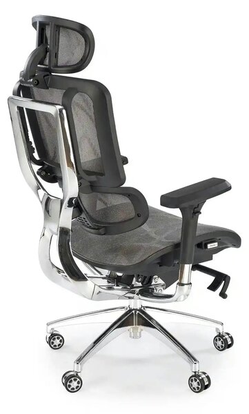 Scaun birou ETHAN, gri, plasa/metal, 72x70x130/139 cm
