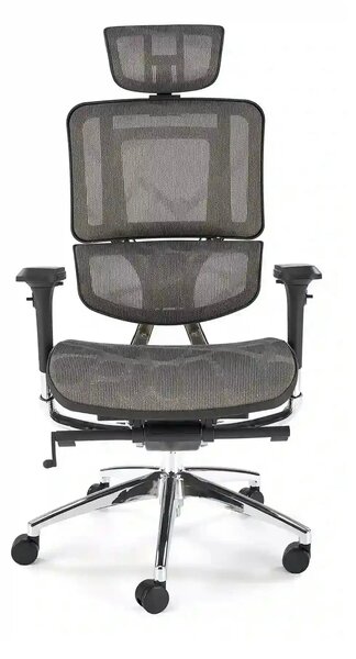 Scaun birou ETHAN, gri, plasa/metal, 72x70x130/139 cm