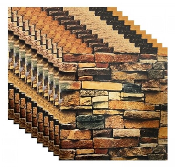 Set 5 x Tapet spuma moale 60x60 cm, caramida Vintage