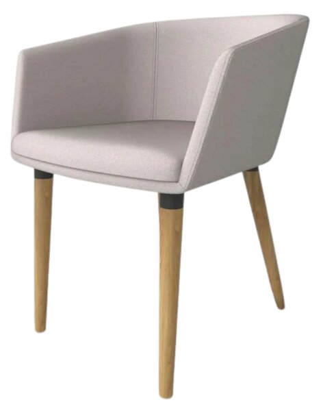 Scaun tapitat living K266, bej/stejar, stofa clasica/lemn, 56X56X72 CM
