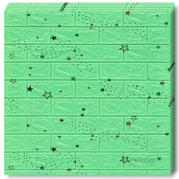 10 x Placi Tapet 3D - 70 X 77 Cm "Verde Cu Steluțe" 3mm, 10 Buc (12.90 lei buc - 6.5% discount) 5.3mp