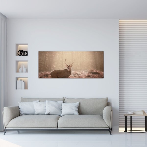 Tablou - Cerb în pădure (120x50 cm)