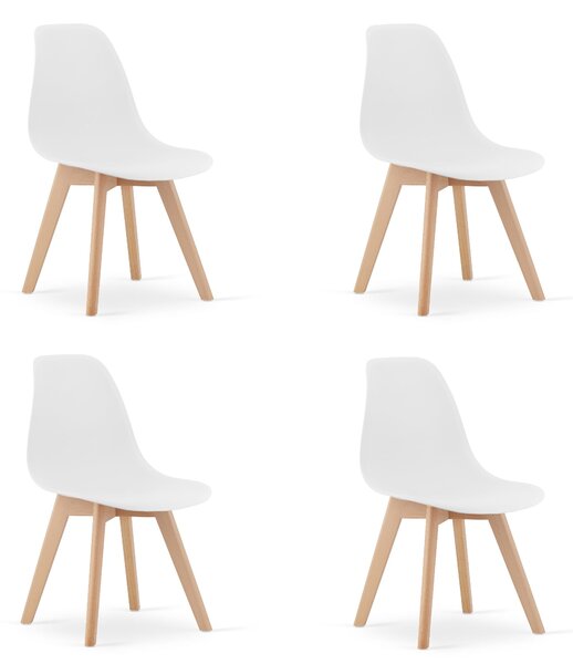 Set 4 Scaune Bucatarie/Dining Kepps Alb