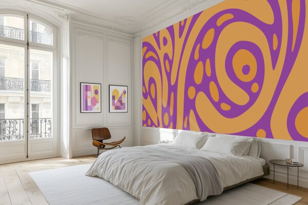 Tapet Model abstract cu forme fluide în două culori, Fototapet Abstract, w05071v3 : Uwalls.ro