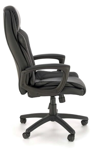 Scaun birou MARIO, negru, piele ecologica, 67x75x114/124 cm