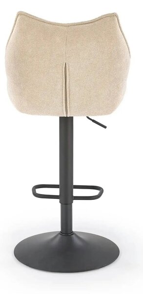 Scaun bar H122, bej/negru, stofa clasica/metal, 50x54x96/118 cm