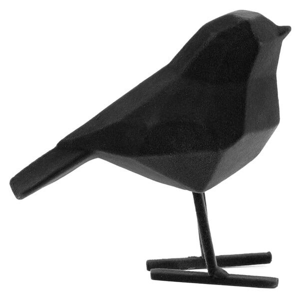 Statuetă decorativă PT LIVING Bird, înălțime 13,5 cm, negru