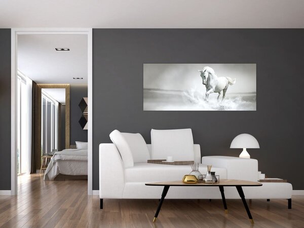 Tablou - Cal alb (120x50 cm)