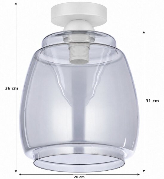 BRILAGI - Plafonieră LED R GLASS 1xE27/60W/230V diam. 26 cm alb/gri fumuriu