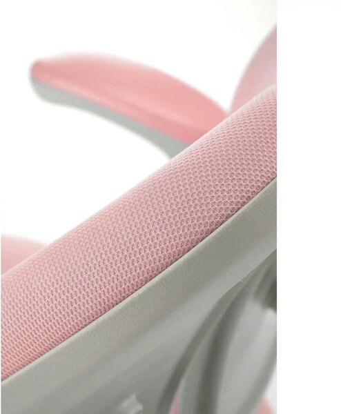 Scaun birou PANCO, roz/bej, stofa/polipropilena, 58x77x88/100 cm