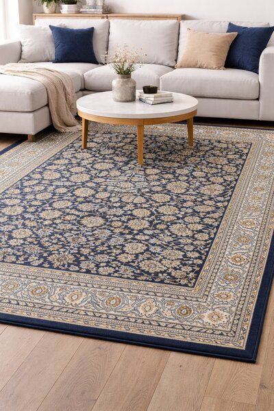 Covor Clasic Sufragerie, Model Kasmar 8746 334, Albastru 80 x 150, Dreptunghi