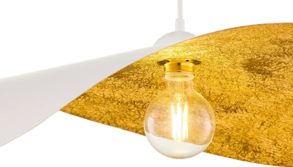 Lustră cu cablu LEAF 1xE27/15W/230V alb/auriu
